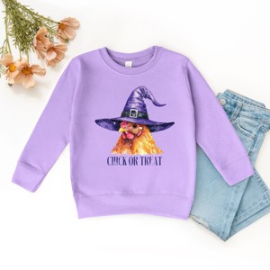 The Juniper Shop Chick Or Treat Watercolor Distressed Toddler Sweatshirt - 1 of 4