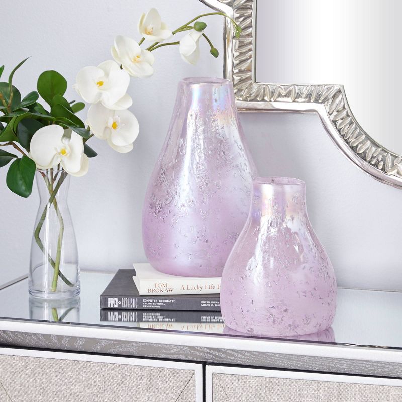 Set of 2 Glass Handmade Blown Vase Purple - CosmoLiving by Cosmopolitan, 2 of 8
