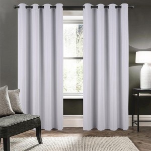 RT Designers Collection Barron Two Pack Premium Grommet Curtain Panel 54" x 84" White - 1 of 3