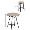 QingMoon Bar Table and Chairs Set, Industrial Round Bar Table with 4 Stools, Counter Height Table and Chairs with Footrest for Dining Rooom - 4 of 4