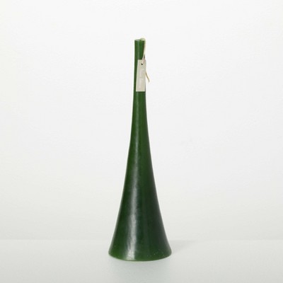 14" Vance Kitira Christmas Tall Green Trumpet Candle