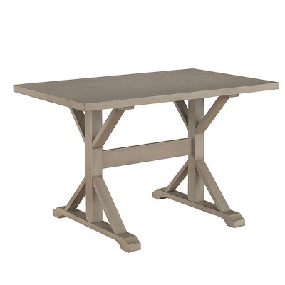 HomeRoots 48" Gray Solid Wood Trestle Writing Desk