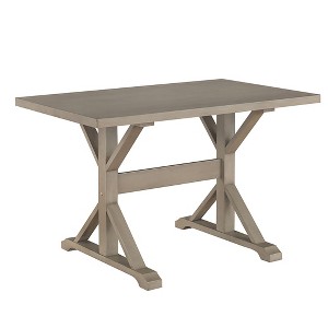 HomeRoots 48" Gray Solid Wood Trestle Writing Desk - 1 of 4