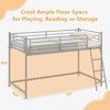 Karl Home Junior Metal Twin Loft Bed with Guard Rails and Stairs - 3 of 4
