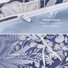 Queen Size Duvet Cover - 100 Cotton Reversible Floral with Zipper, 3 Pieces Vintage Indigo Blue Bedding Set with 2 Pillow Shams 20x26 - 3 of 4