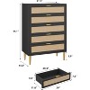 Acekool Tall Rattan 5-Drawer Dresser – Space-Saving Vertical Storage with Metal Accents - 2 of 4