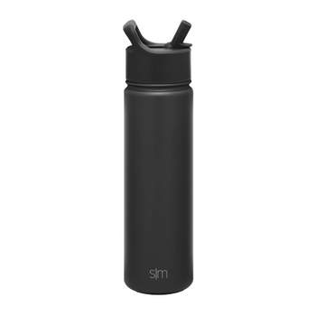 Simple Modern 22oz Insulated Stainless Steel Summit Water Bottle with Straw - Midnight Black