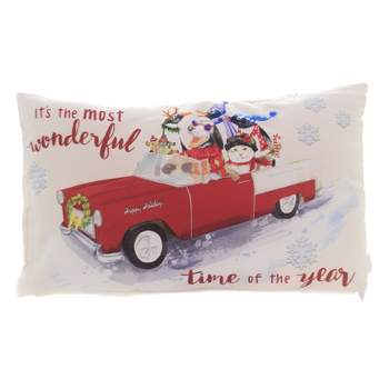 Ganz 9.0 Inch Wonderful Time Of Year Pillow Car Dog Cat Penguin Home Decor Throw Pillows