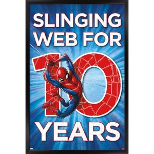 Trends International Marvel Spider-Man - Happy 10th Birthday Framed Wall Poster Prints - 1 of 4