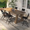 Tangkula Folding Bar Stools Set of 4 Patio Sling Chairs w/ Backrest Humanized Footrest Black - 4 of 4
