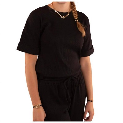 Women's Moonlit Magic Ribbed Slouchy Tee - Mikarose