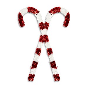 Bright Creations 2 Pack Giant Christmas Candy Cane Decorations, Outdoor Red and White Tinsel Decor for Xmas Holiday, 50 In - 1 of 4