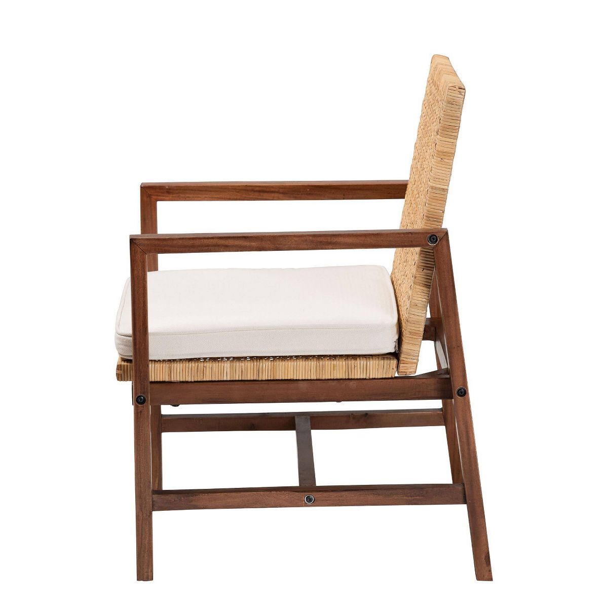 bali & pari Lovina Rattan and Acacia Wood Arm Chair Light Honey/Light Brown - thumbnail 4