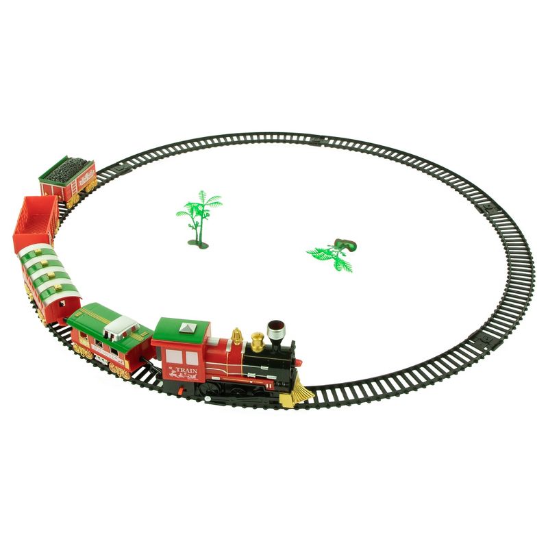 Northlight 21pc Red Battery Operated Lighted and Animated Classic Train Set, 5 of 7