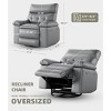 Electric Recliner Chair - 360掳 Rocker Swivel Recliner with Heat and Massage, PU Leather Large Power Recliner Comfortable Chair with 1.5X Sponge - 2 of 4