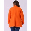 Agnes Orinda Women's Plus Size Winter Outfits Notched Lapel Double Breasted Overcoats - 4 of 4