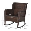 Outdoor Wicker Rocking Chair, Rattan Rocker with Cushions, Steel Frame for Patio, Garden - 3 of 4