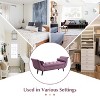 KWPZQEB Upholstered Bench for Bedroom End of Bed, Velvet Padded Bench with 2 Pillows & Solid Wood Legs, Button Tufted Ottoman for Living Room - 4 of 4