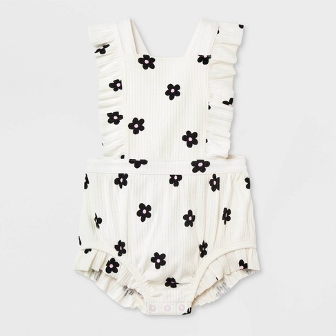 Baby Girls' Romper - Cat & Jack™ Off-white Newborn : Target