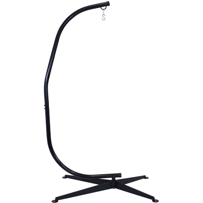 Sunnydaze Indoor/Outdoor Steel Metal C-Stand Hammock Chair Stand Only - Black - 300 lb Weight Capacity, 1 of 11