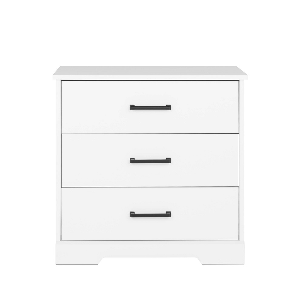 Photos - Storage Сabinet Prepac Rustic Ridge Farmhouse Bedside Nightstand with 3 Drawers White