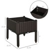 Maggift Planters Raised Garden Bed with Legs Self-Watering Planter Box Raised Bed to Grow Flowers Vegetables, Brown, 15.75"*15.75"*17.25" - 3 of 4