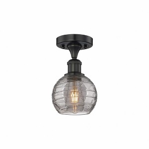 Athens Deco Swirl - 1 Light Semi-Flush Mount In Industrial Style-8.25 Inches Tall and 5.88 Inches Wide - 1 of 1