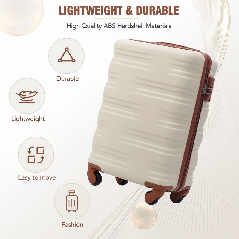 20"/24"/28" Luggage,  ABS Hardside Suitcase with Spinner Wheels and TSA Lock-ModernLuxe, 4 of 8