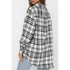Coolmee Womens Buffalo Plaid Shirt Long Sleeve Collar Button Down Blouses Tops Coats S Khaki - 2 of 4