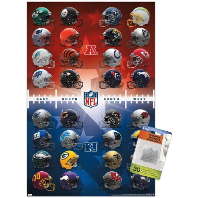 Trends International NFL League - Super Bowl LVII Ticket Collage Unframed  Wall Poster Print Clear Push Pins Bundle 14.725 x 22.375