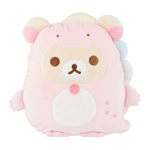 Korilakkuma San-X Original Plays with Dino Flat Mochi Series Plush - Pastel Pink - 1 of 4