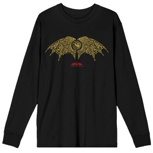 House of the Dragon Wings Title Logo Mens Black Long Sleeve Tee - 1 of 1