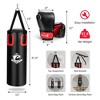 Costway 56Lbs Filled Punching Bag Set Kickboxing MMA Thai Training w/ Hand Wraps Hanger - 2 of 4