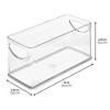 iDesign Set of 4 Narrow Pantry Organizer Bins with Handles - Clear, USA Made - 4 of 4