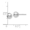 Black Bow Jewelry 6mm (1/4 Inch) 14k White Gold Polished Ball Friction Back Studs - 4 of 4