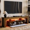 Coucheta 63 inch TV Stand TVs up to 75", Wood Cabinet Entertainment Center Media with 2 Drawer, Open Shelf Storage, Remote Control 16 Color LED - 4 of 4