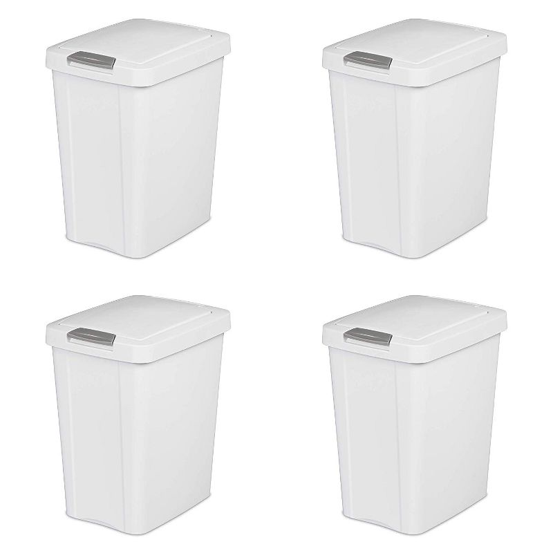 Sterilite Gallon TouchTop Narrow Plastic Wastebasket with Secure Titanium Latch for Kitchen, Bathroom, and Office Use, 1 of 8