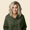 Dalix Black Cat Embroidered Fleece Cropped Hoodie Cold Fall Winter Women - 3 of 4