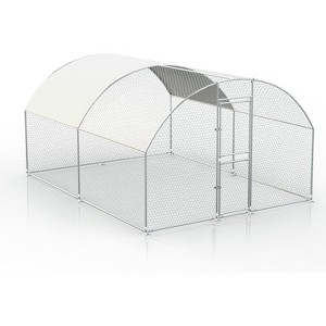 Large Metal Chicken Coop with Run, Walk-in Poultry Chicken Hen House with Waterproof Cover for Outdoor Backyard Farm - 1 of 4