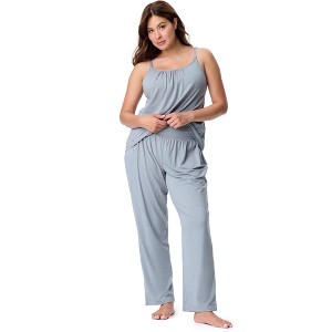 Motherhood Maternity Women's Maternity Sleeveless Swing Nursing Cami with Foldover Waistband Pant Sleep Set - 1 of 4