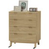 HOMCOM Fluted Dresser for Bedroom with 4 Drawers, Chest of Drawers with Gold Finger Pulls and 4 Wood Legs - 4 of 4
