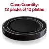 Smarty Had A Party 7.5" Black w/ Silver Plastic Appetizer/Salad Plates - 120 pcs - 4 of 4