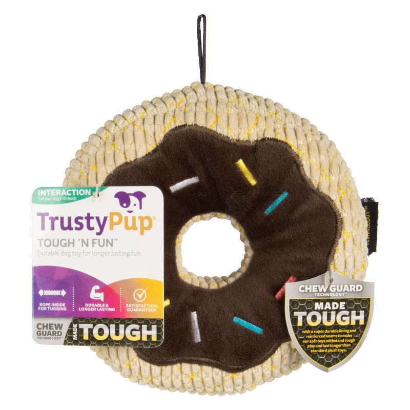 TrustyPup Chocolate Donut Durable Plush Dog Toy, 6 of 14
