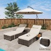 Patio Lounge Chairs Set of 2, Outdoor Wicker Rattan Lounge Chair with 6 Position Adjustable Backrest - 2 of 4