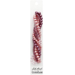 Crystal Lane DIY 5 Twisted Pearls & Crystal Bead Strands Cyclamen Mixed Beads - 1 of 1