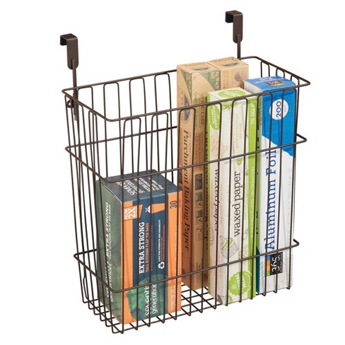 mDesign Under Shelf Organizer for Cabinet - Hanging Storage Basket