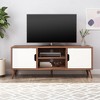 Chic Crate - Mid-Century Modern 3-Drawer Faux Wood Cabinet with Splayed Pine Legs - 3 of 4