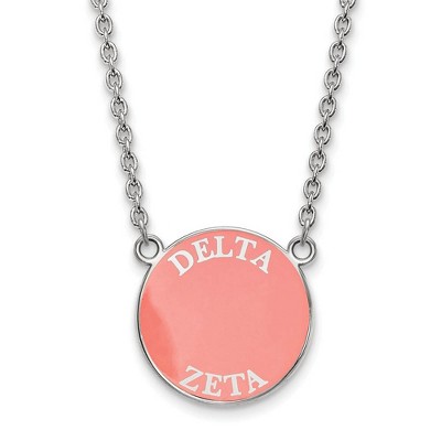 Black Bow Jewelry Sterling Silver Delta Zeta Greek Life Necklace 18 Inch