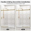 Zevemomo 56"-60"Wx76 H Frameless Shower Door, Sliding with 1/4" (6mm) Clear Tempered Glass,Silent Soft-Close Shatterproof,Reversible Installation,Gold - 2 of 4