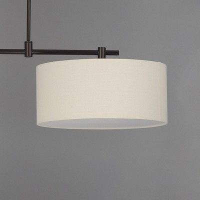 Oil Rubbed Bronze Dual Drum Linen Pendant Light